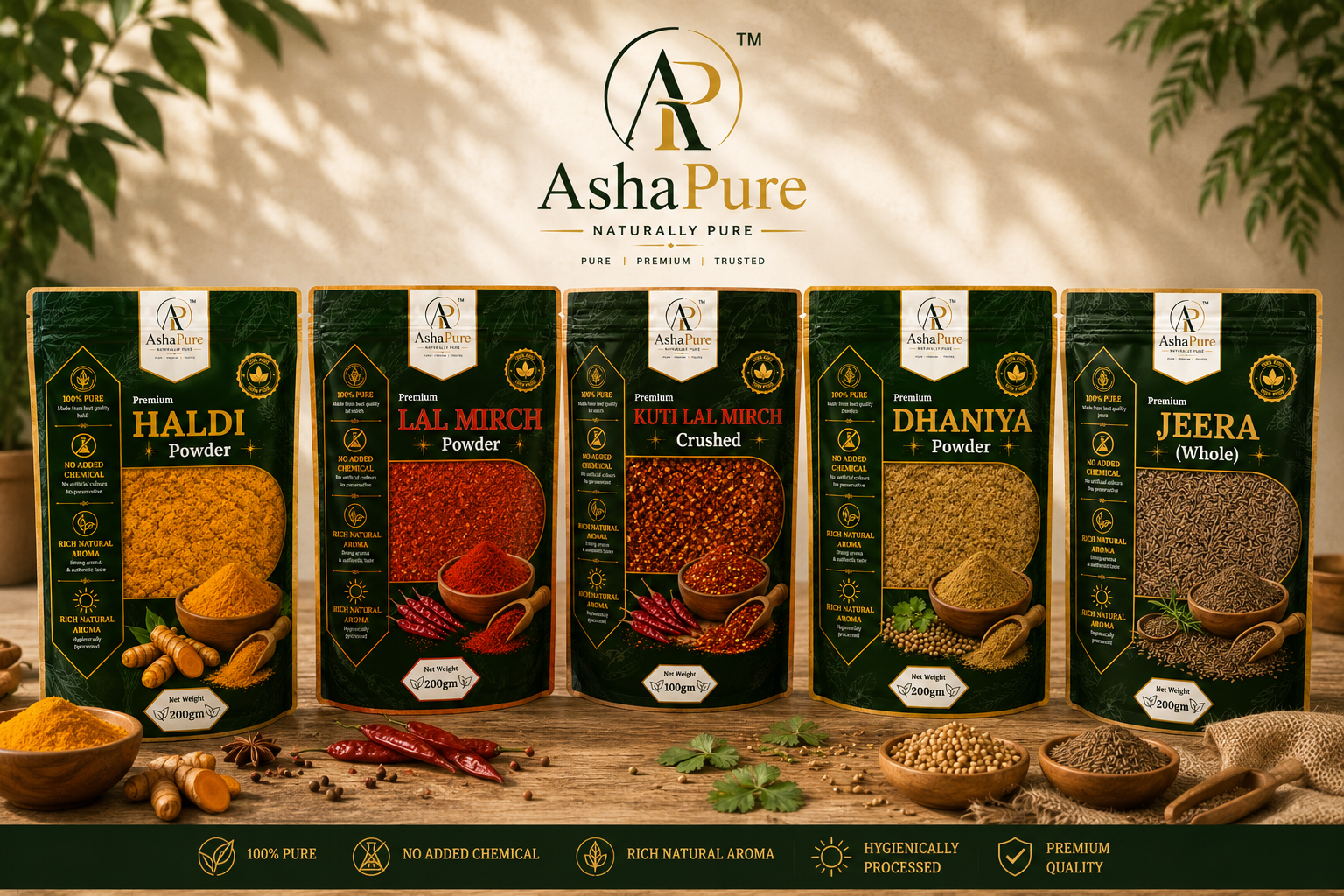 AshaPure Kitchen Maharaja combo — full range of spice packs